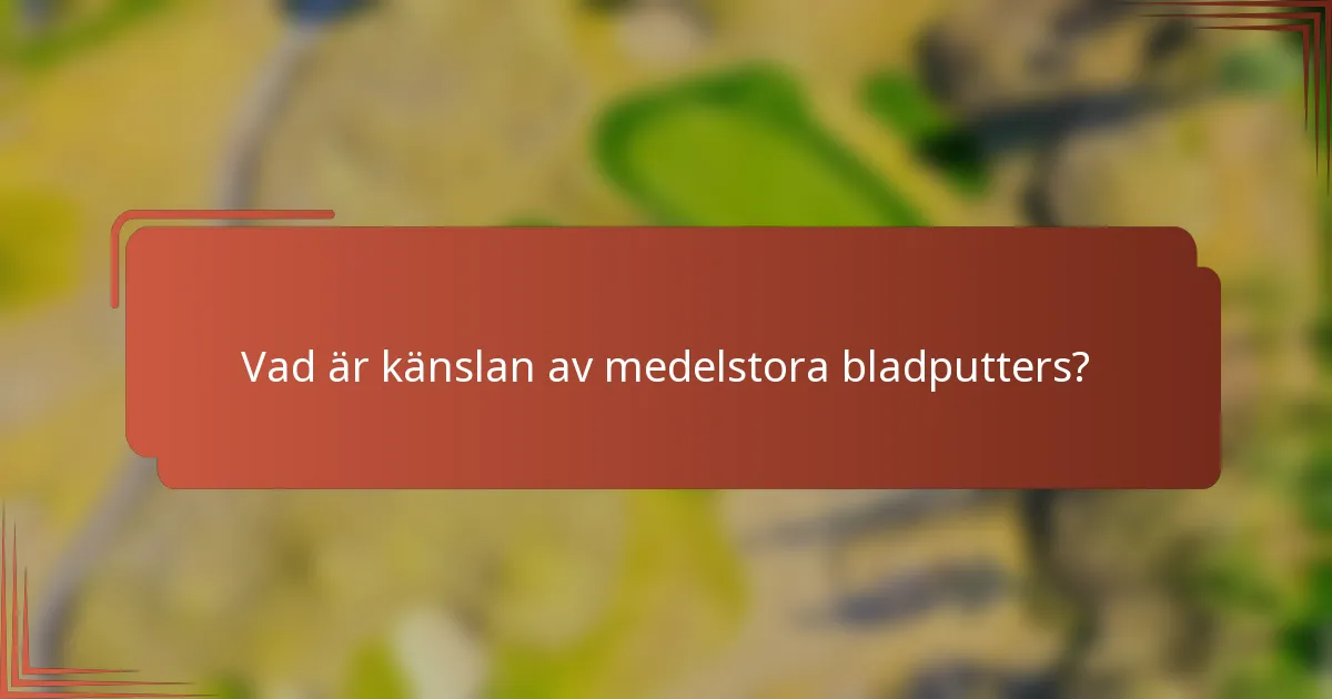 Vad är känslan av medelstora bladputters?