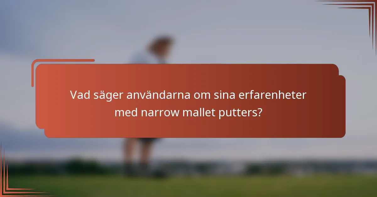 Vad säger användarna om sina erfarenheter med narrow mallet putters?