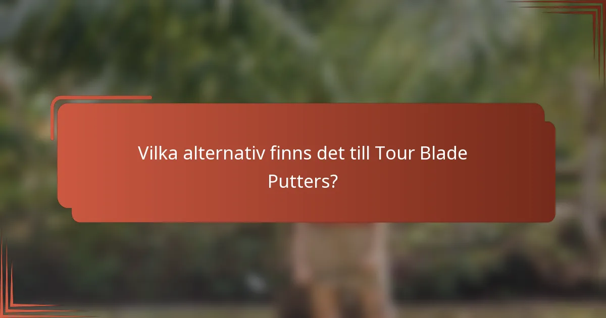 Vilka alternativ finns det till Tour Blade Putters?