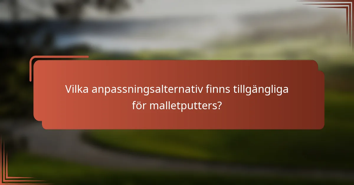 Vilka anpassningsalternativ finns tillgängliga för malletputters?