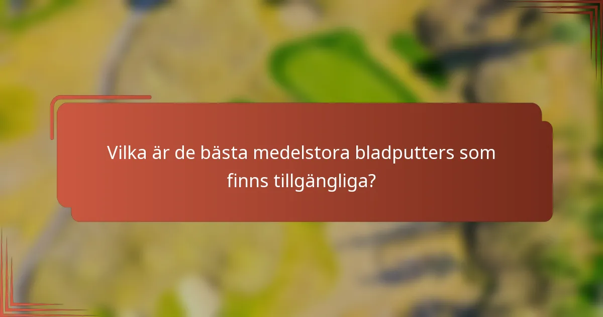 Vilka är de bästa medelstora bladputters som finns tillgängliga?