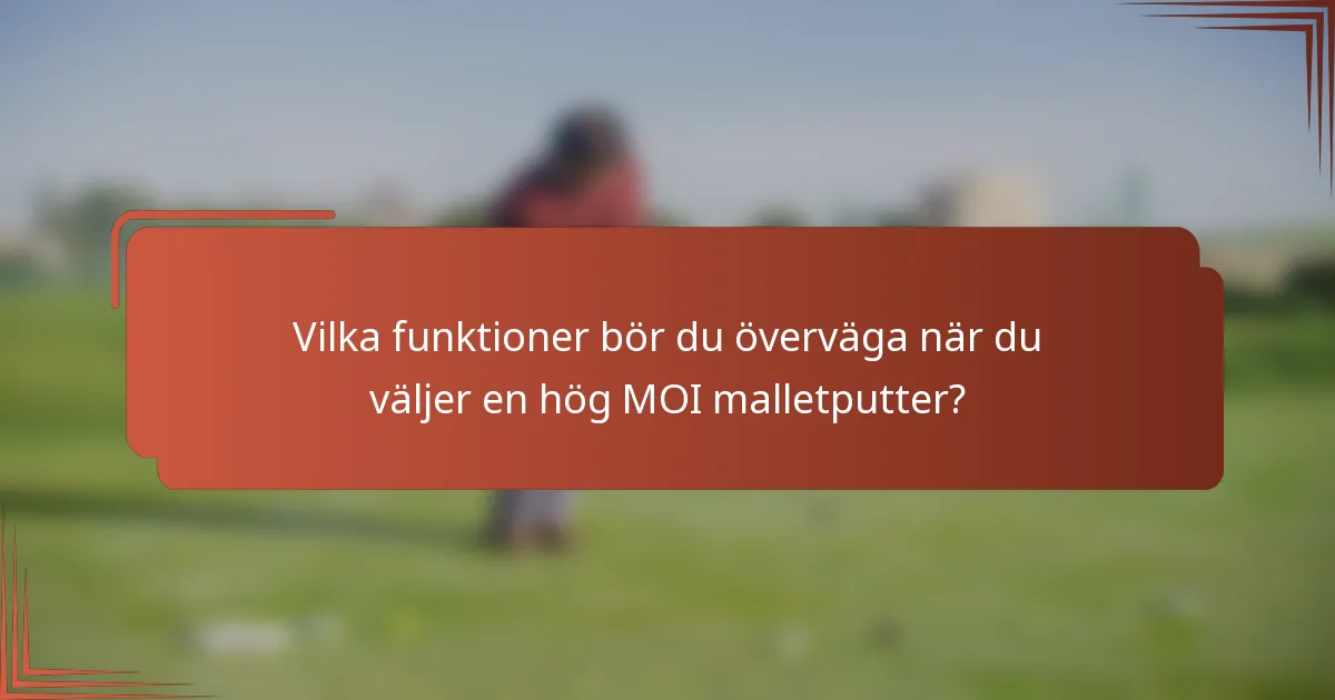 Vilka funktioner bör du överväga när du väljer en hög MOI malletputter?